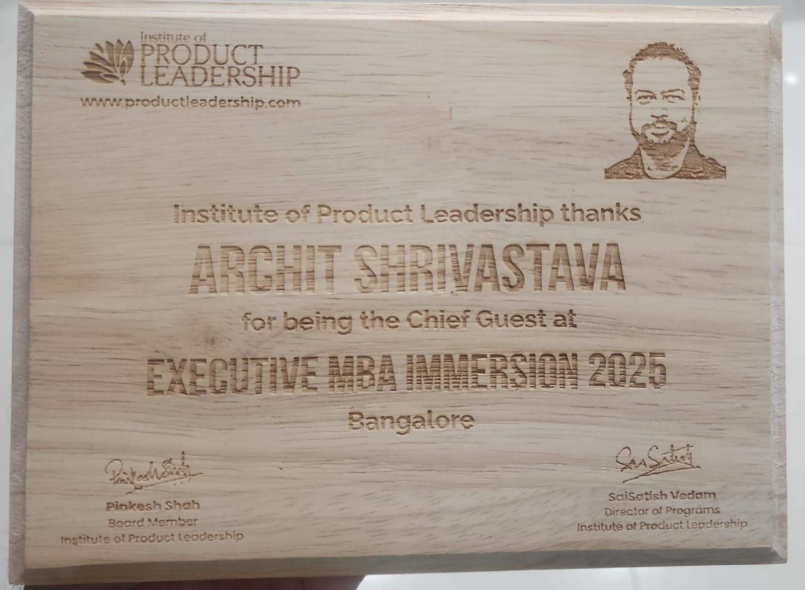Institute of Product Leadership — Chief Guest Award 2025